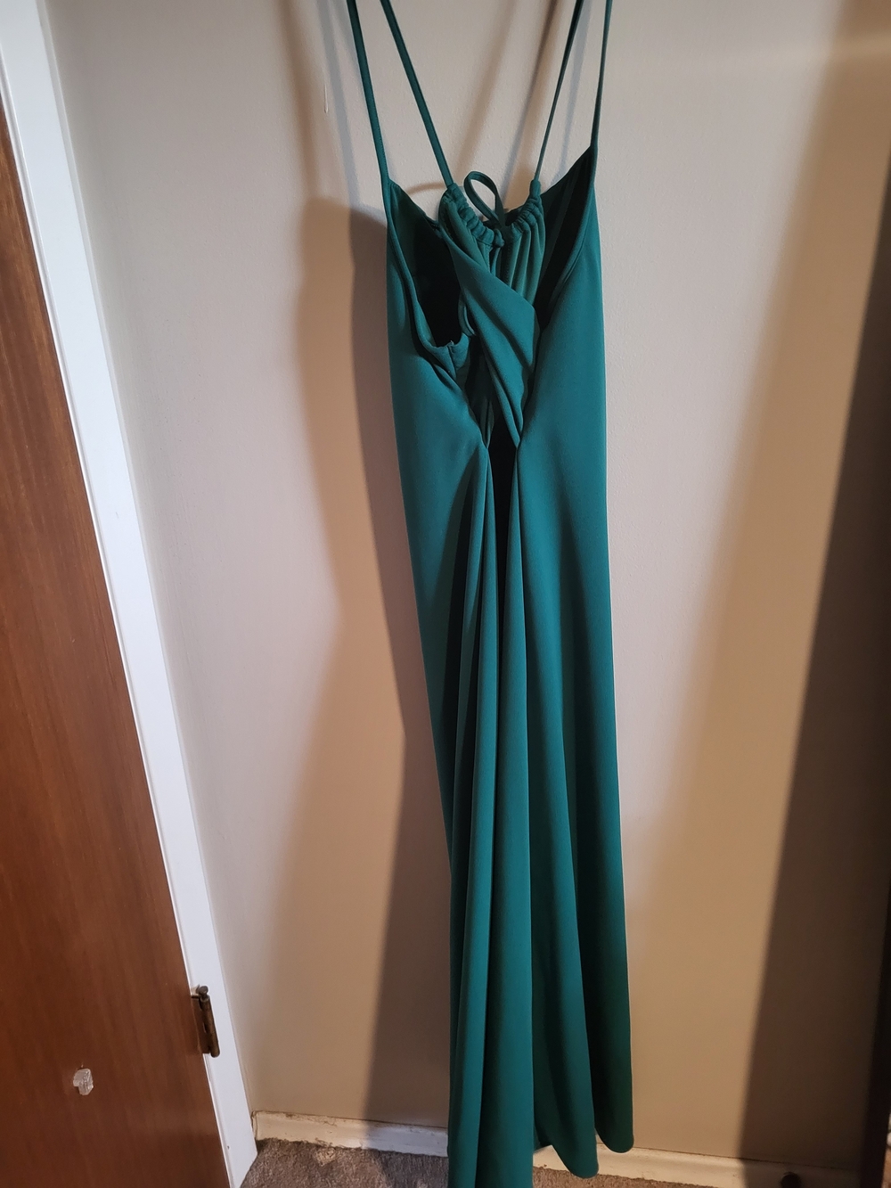 Uniqlo Emerald Green Maxi Slip Dress with Crisscross Back - Picture 5 of 6
